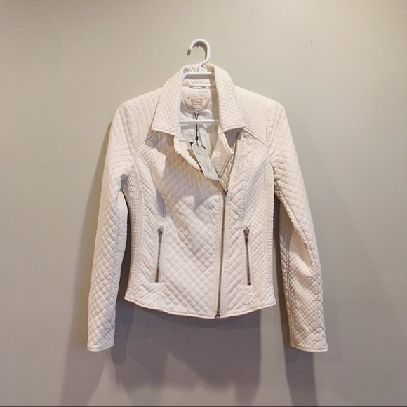 Zara Jackets & Blazers - Zara Faux Leather Quilted Biker Jacket
